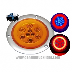 Luz trasera LED roja y azul para camión de 4 pulgadas