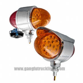 Luces LED de doble cara con diseño de sandía, color rojo ámbar, 36 LED, para camión