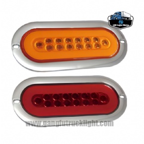 Luz trasera LED ovalada para camión con anillo de halo